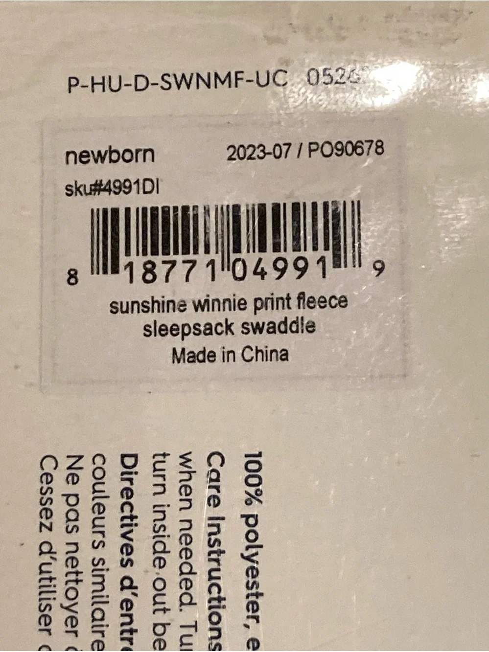 HALO Disney Baby Sleep Sack Swaddle WINNIE THE POOH 0-3 Months New w/Tag